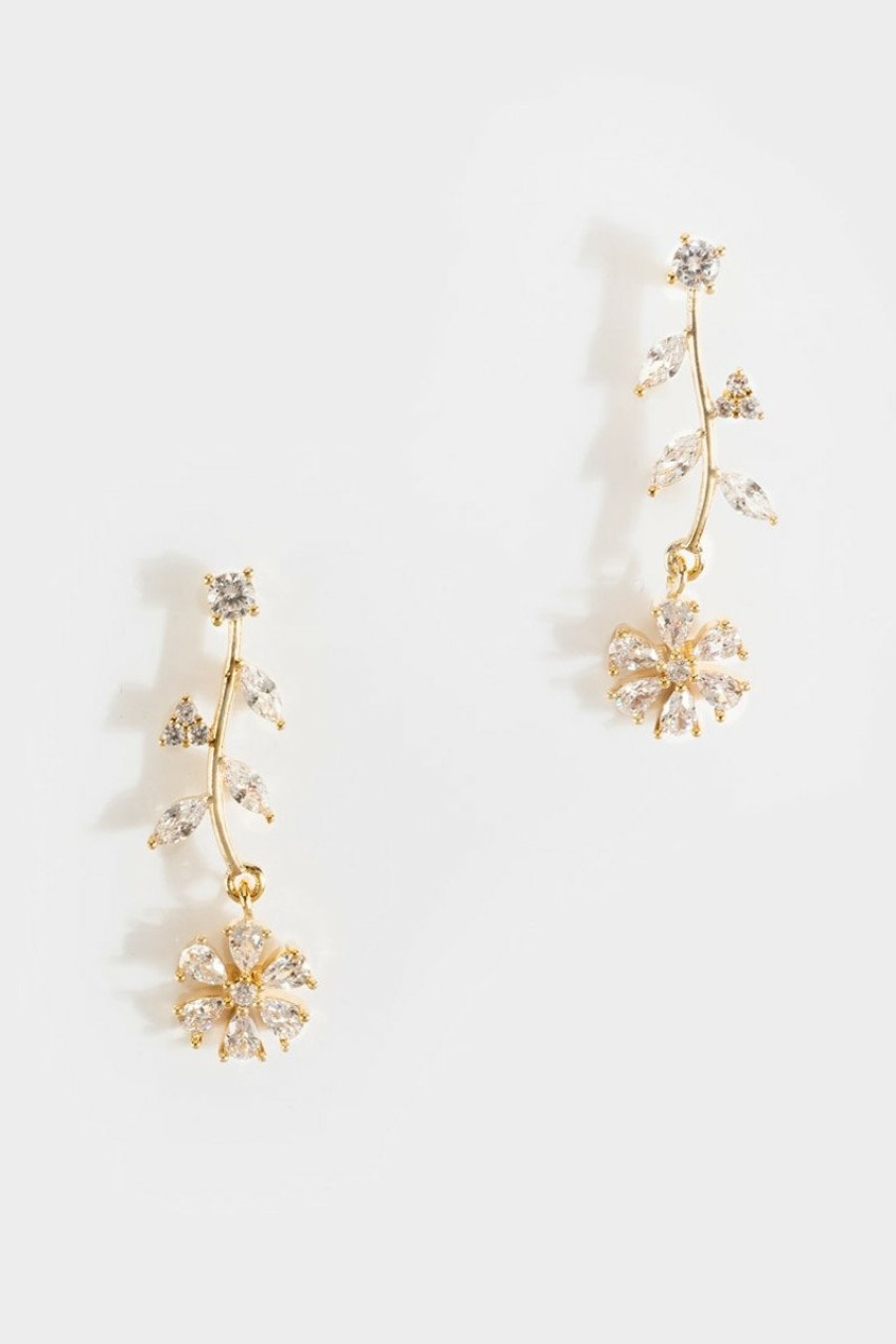 Francesca's Cara Cz Flower Charm Earrings Earrings