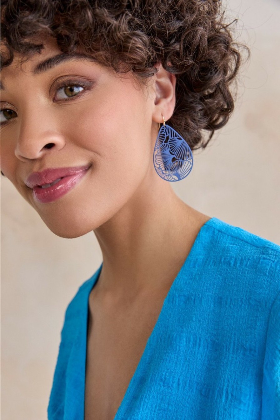 Francesca's Terri Matte Earrings Blue Earrings