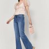 Francesca's Nikki Font Slit Bootcut Jeans Medium Jeans