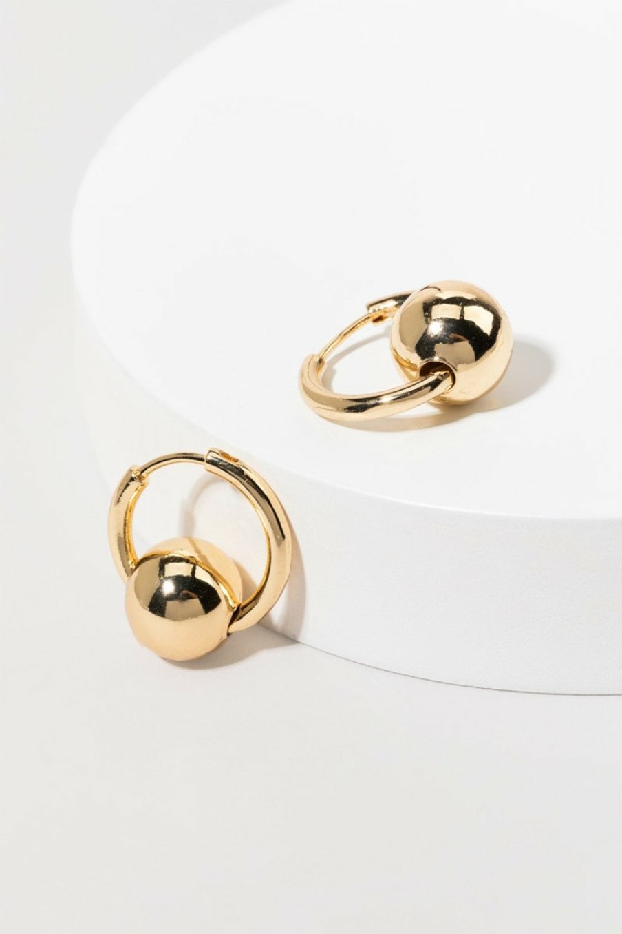 Francesca's Sally Ball Huggie Hoop Earrings Gold Earrings