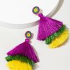 Francesca's Isabella Mardi Gras Tassel Chandelier Earrings Multi Earrings