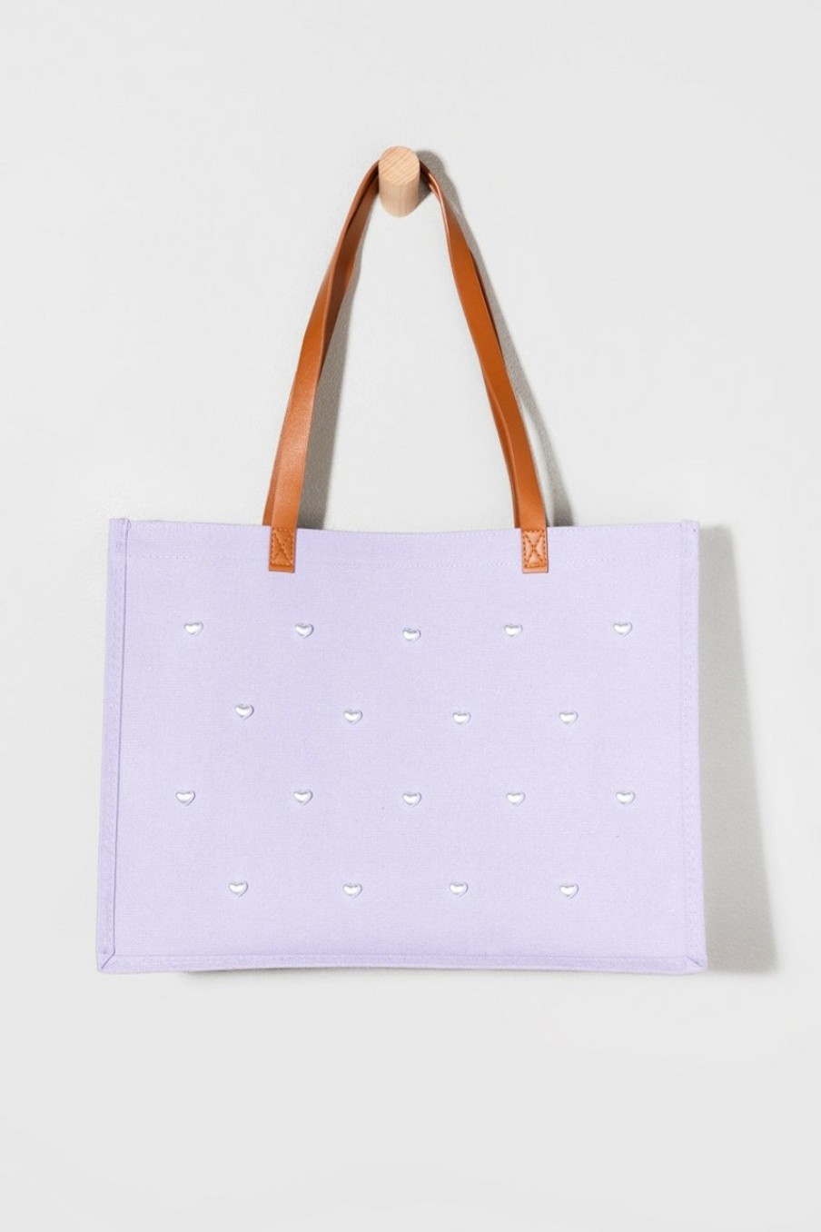 Francesca's Eryn Heart Pearl Tote Lavender Bags & Wallets