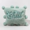 Francesca's Chill Embroidered Pom Pom Pillow Multi Home Decor