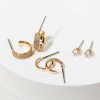 Francesca's Grier Pave Basic Huggie Earring Set Crystal Earrings