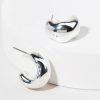 Francesca's Elea Organic Thick Huggie Earrings Silver Earrings