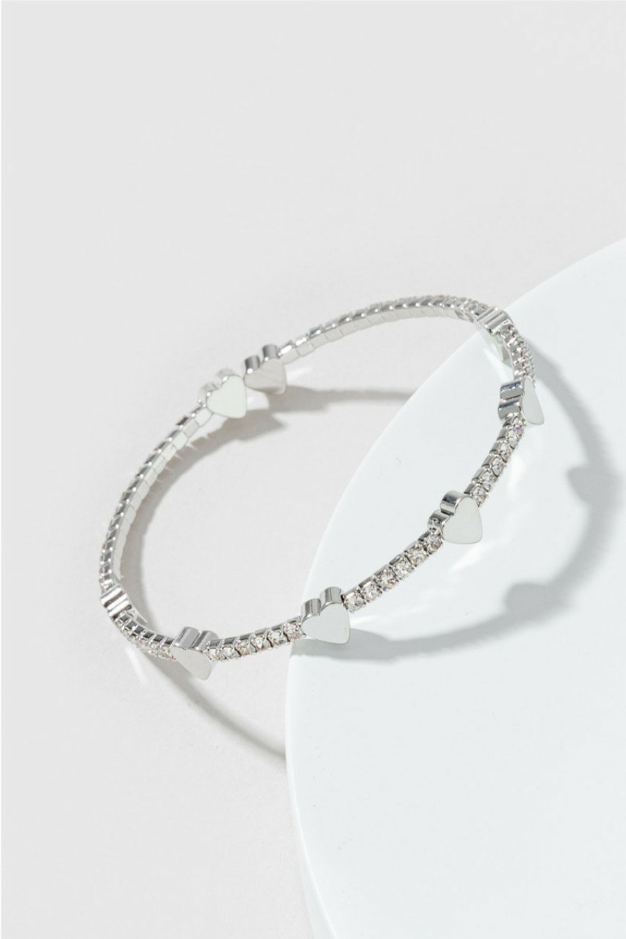 Francesca's Paisley Heart Station Cup Chain Bracelet Crystal Bracelets