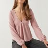 Francesca's Sheryl Pitched Waist Babydoll Top Tops