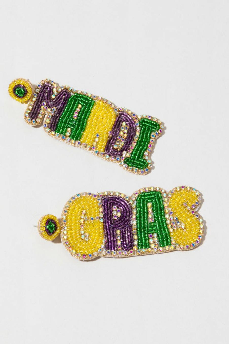 Francesca's Mardi Gras Seedbead Chandelier Earrings Multi Earrings