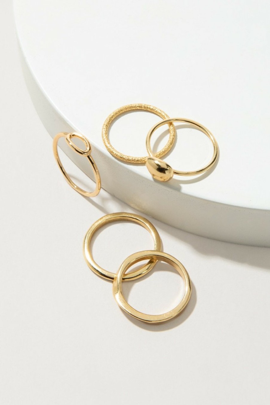 Francesca's Gloriana Bean And Oval Open Twist Rings Gold Rings