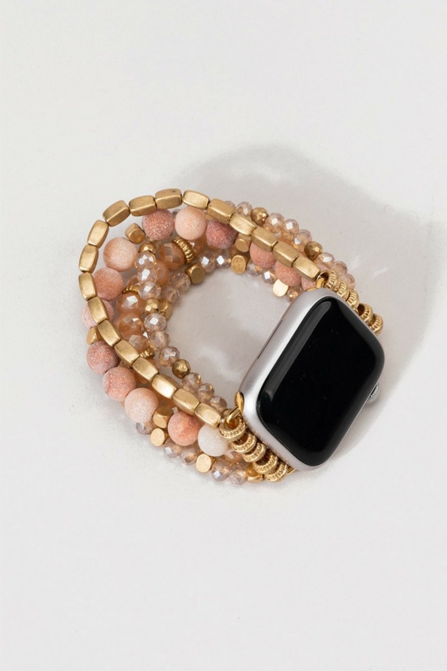 Francesca's Alexis Beaded Smart Watch Band Pink Bracelets