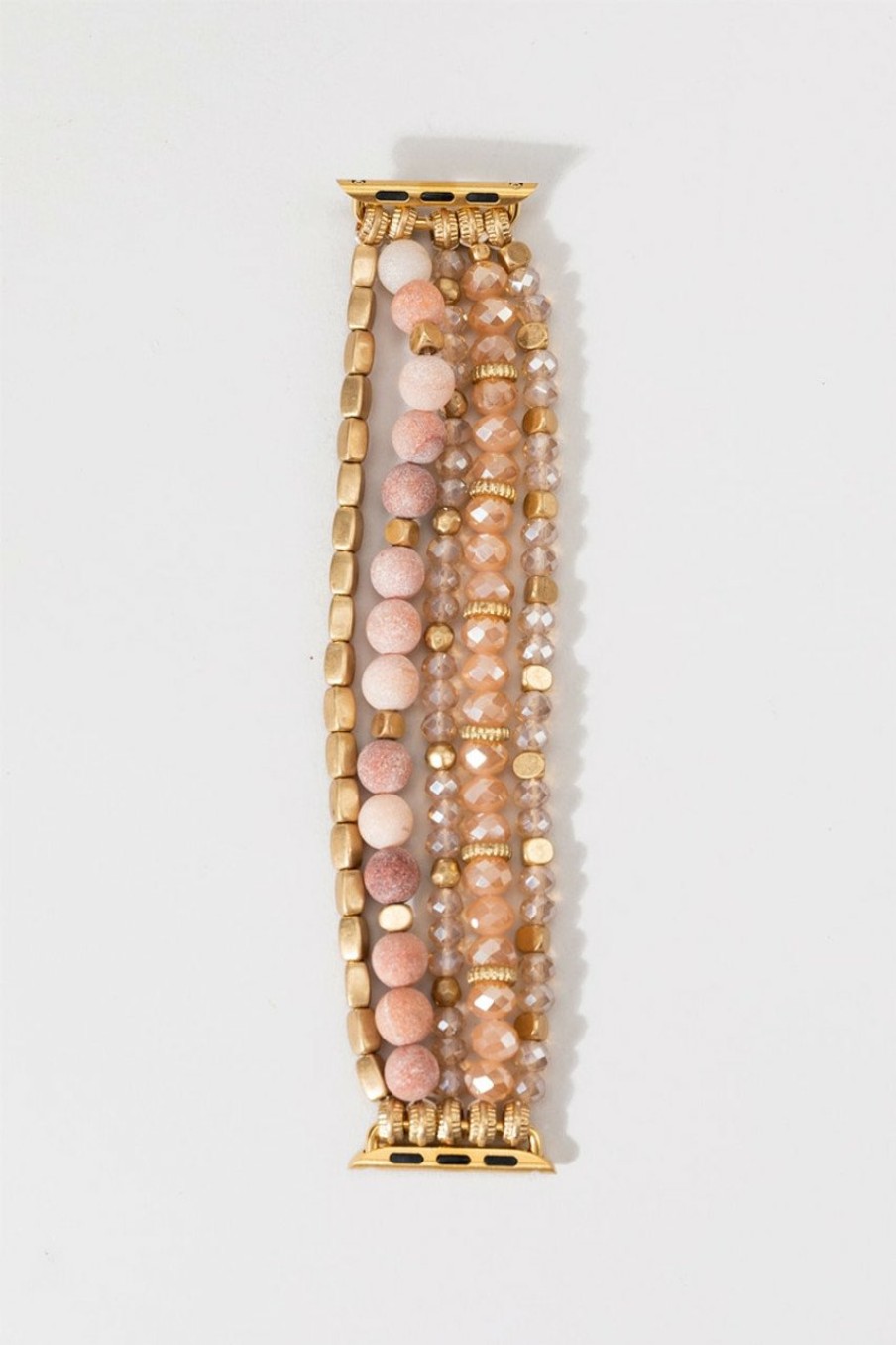 Francesca's Alexis Beaded Smart Watch Band Pink Bracelets