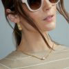 Francesca's Yaharia Round Sunglasses White Sunglasses