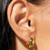 Francesca's Demi-Fine Plated 15Mm Chunky Huggie Earrings Gold Earrings