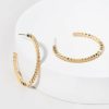 Francesca's Amy Delicate And Crystal Circle Hoops Gold Earrings