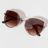 Francesca's Marge Cat Wings Sunglasses Silver Sunglasses