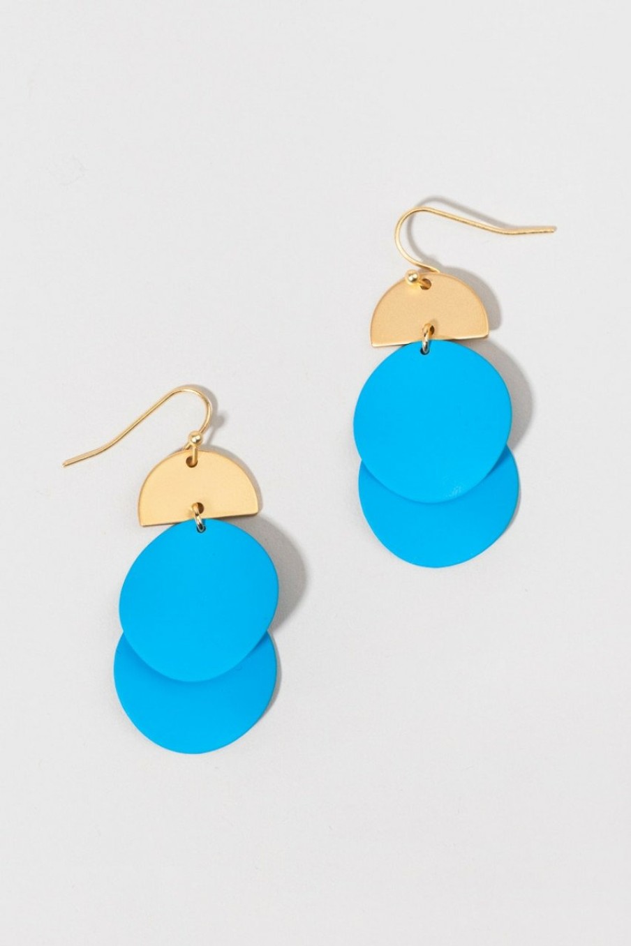 Francesca's Tammy Matte Painted Double Circle Drop Earrings Blue Earrings