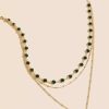 Francesca's Esme Crystal Layered Necklace Green Necklaces