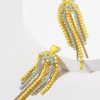 Francesca's Marylin Two Tone Chandelier Earrings Yellow Earrings