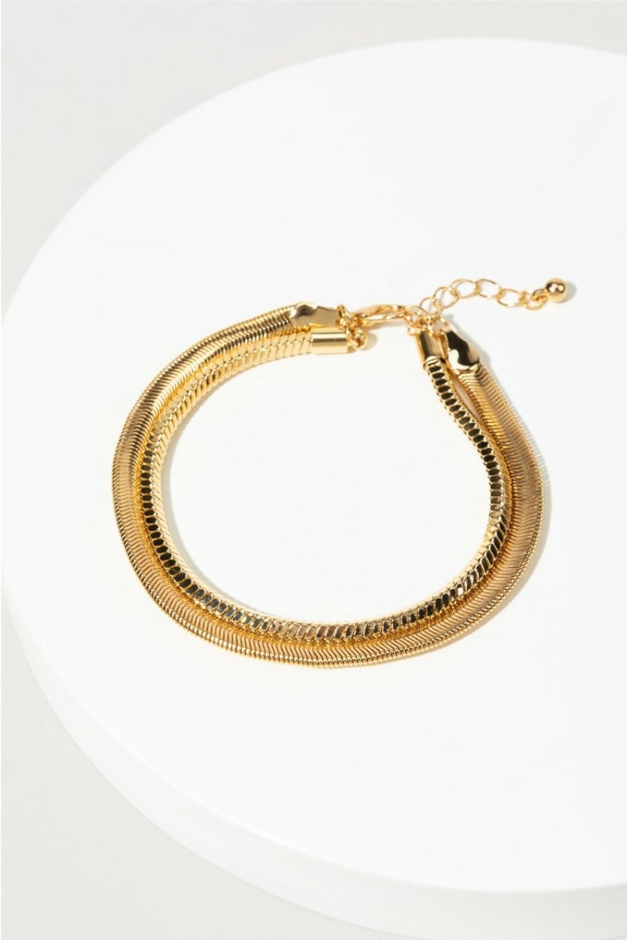 Francesca's Rachelle Snake Chain Layered Bracelet Gold Bracelets