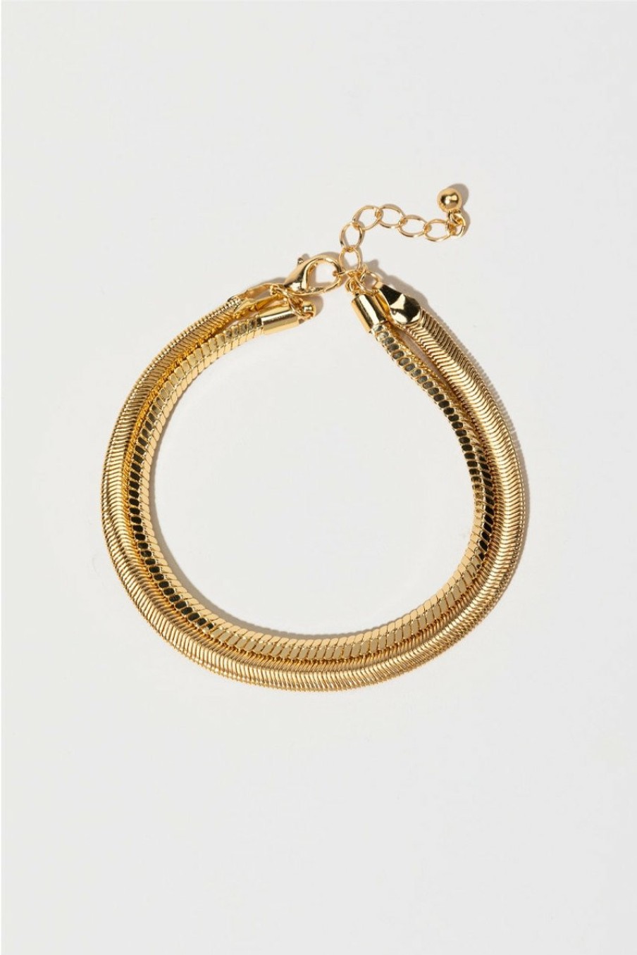 Francesca's Rachelle Snake Chain Layered Bracelet Gold Bracelets