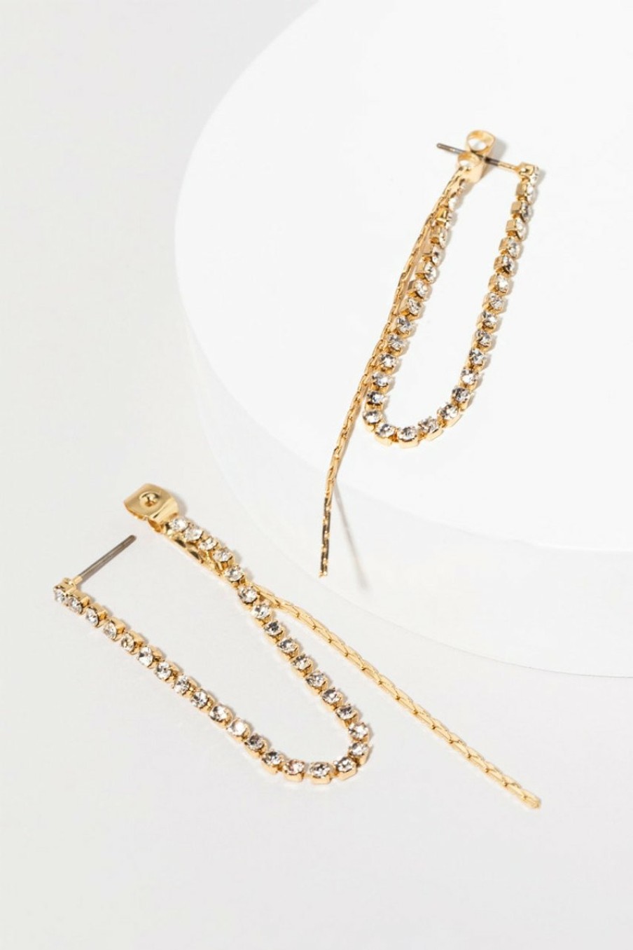 Francesca's Estella Liquid Looped Earrings Crystal Earrings