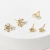 Francesca's Carys Cz Pearl Flower Stud Earring Set Crystal Earrings