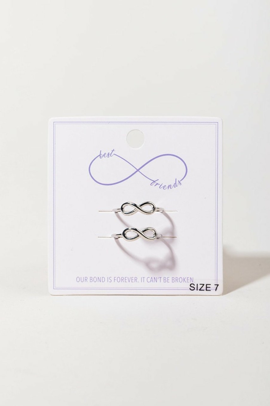 Francesca's Crissie Infinity Friendship Ring Set Silver Rings