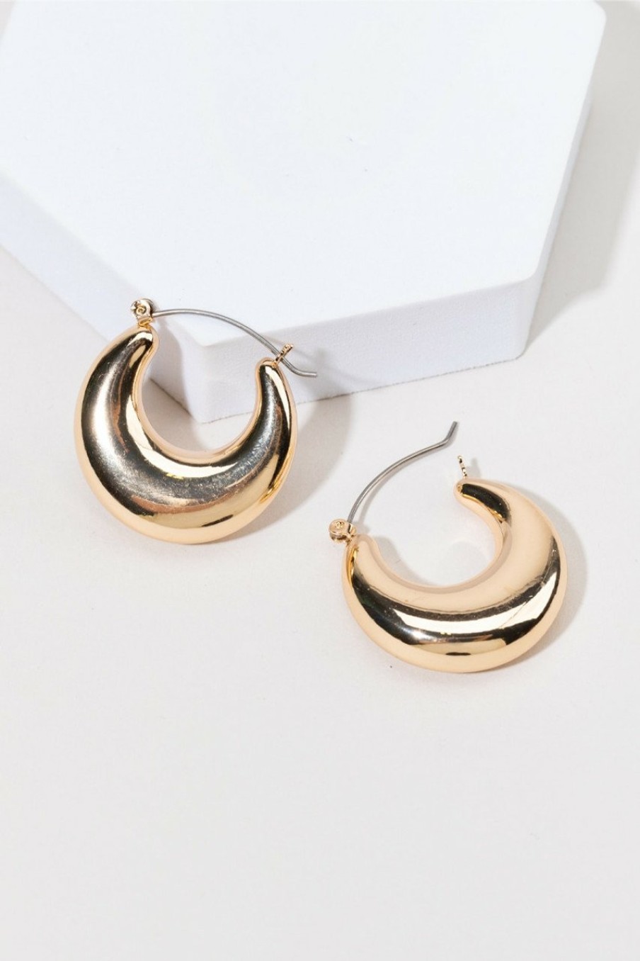 Francesca's Britt Chunky Hoop Earrings Gold Earrings