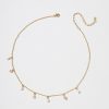 Francesca's Kim Delicate Beaded Dangle Choker Pink Necklaces