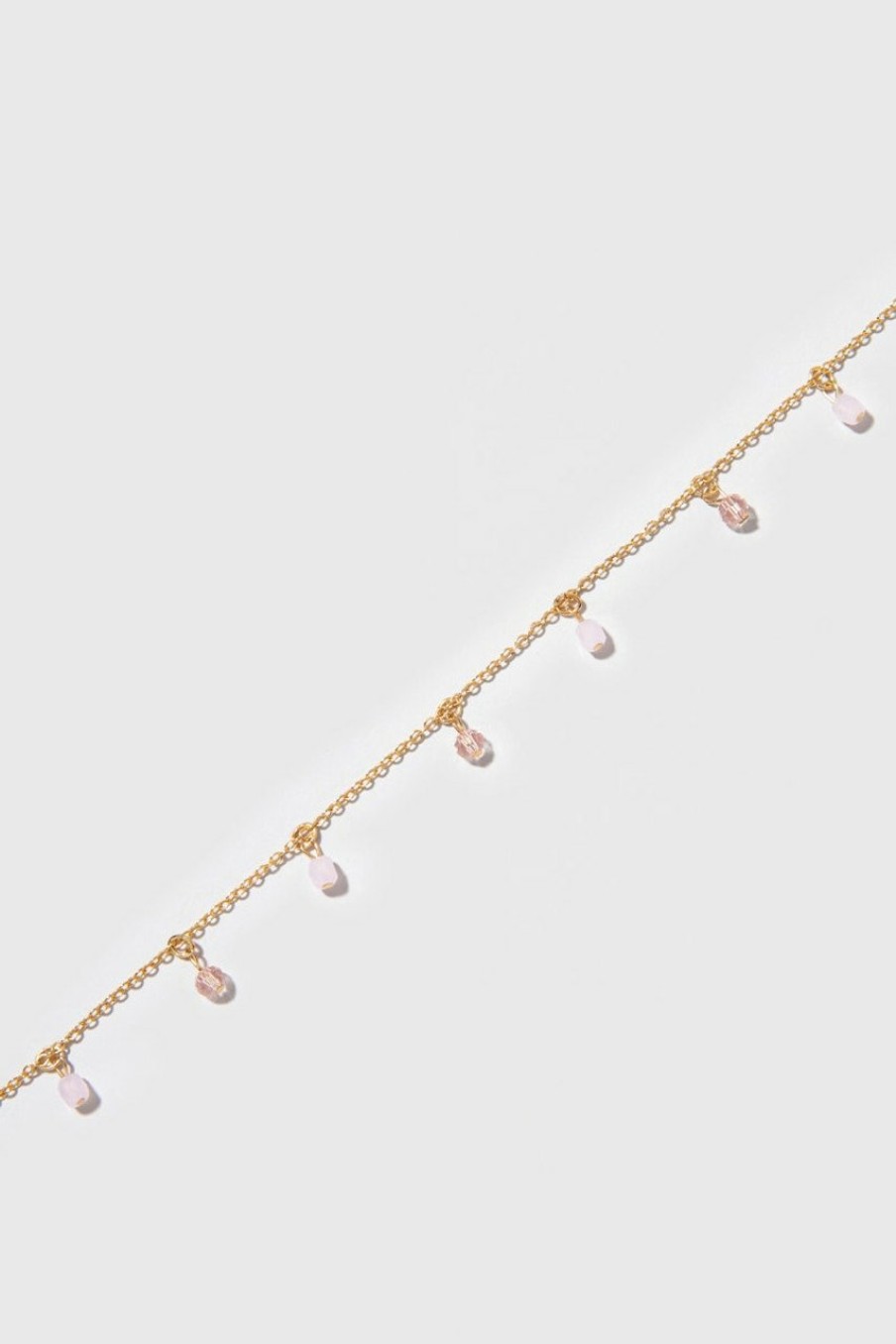 Francesca's Kim Delicate Beaded Dangle Choker Pink Necklaces