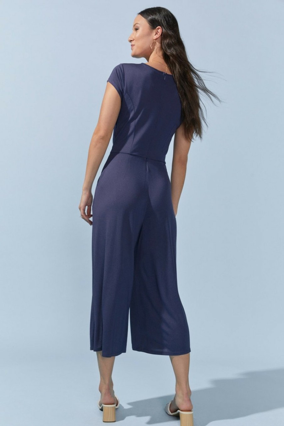 Francesca's Shirley Tie Front Jumpsuit Dresses