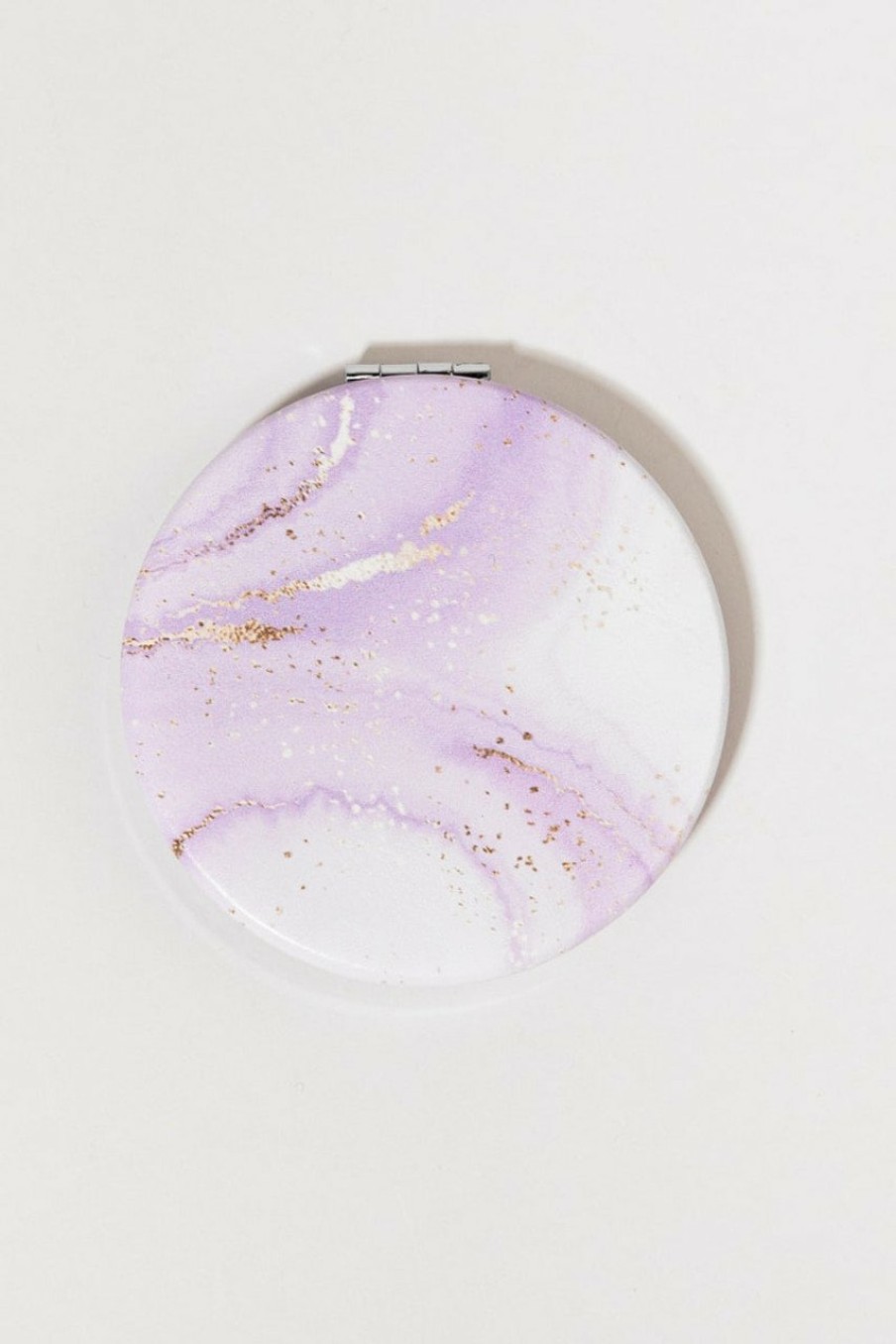 Francesca's Marble Glitter Compact Mirror Lavender Beauty & Wellness