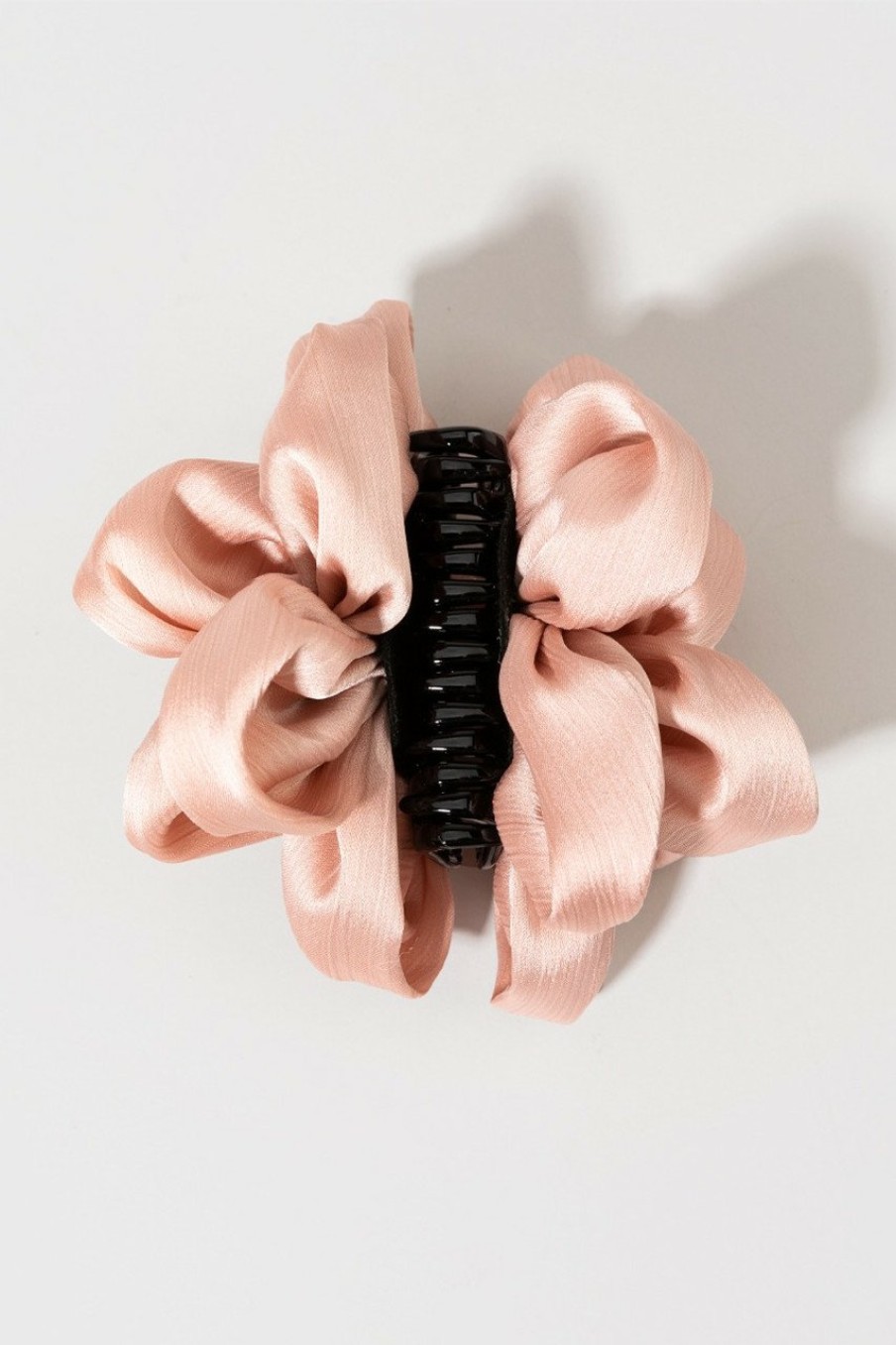 Francesca's Veronica Satin Rosette Claw Clip Blush Hair