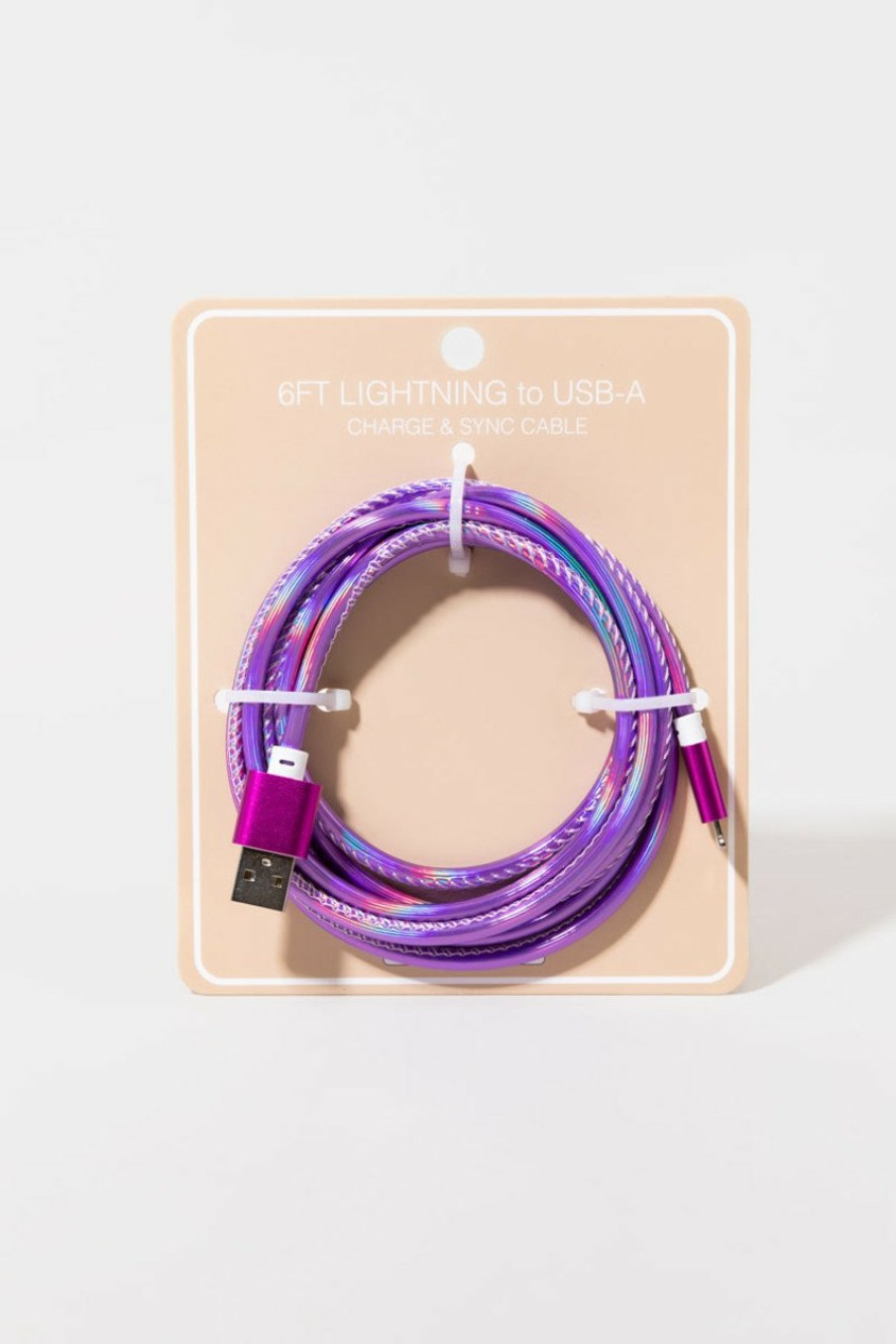 Francesca's Mfi Hologram Cable Purple Tech