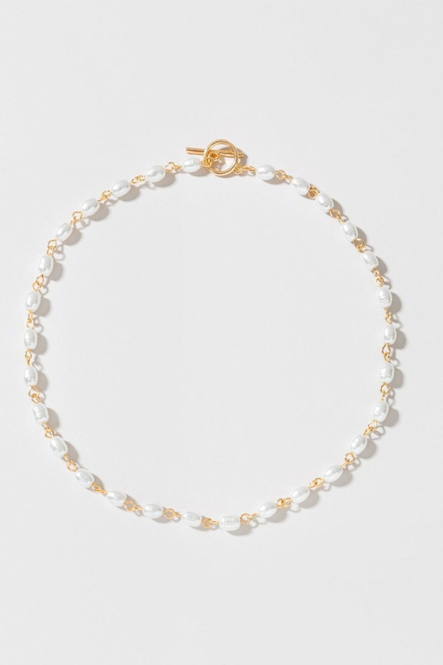 Francesca's Caroline Rosary Chain Necklace Pearl Necklaces