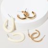 Francesca's Phoebe Hoop Earring Set Pearl Earrings