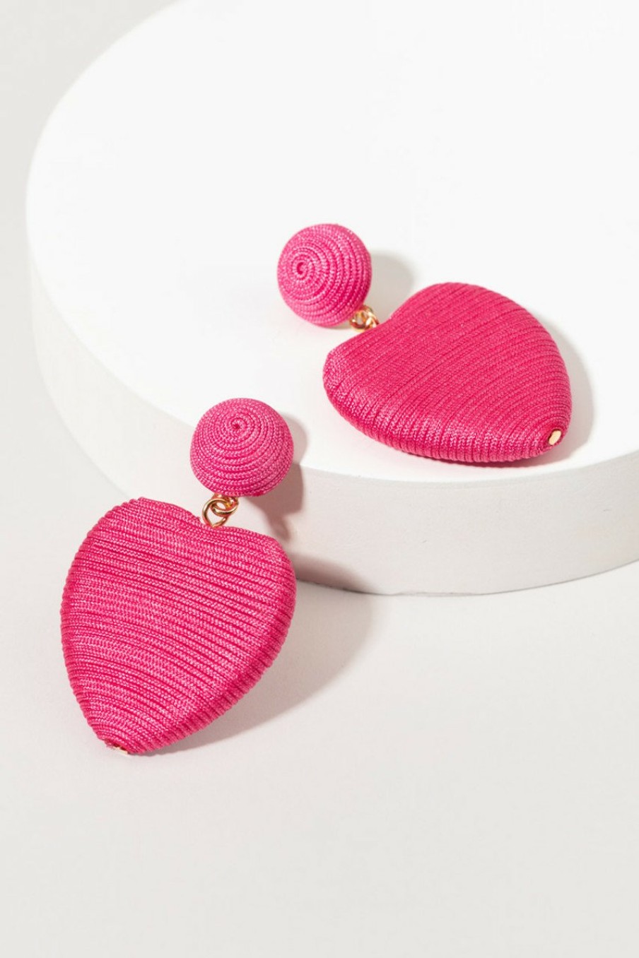 Francesca's Aleta Heart Drop Earrings Pink Earrings