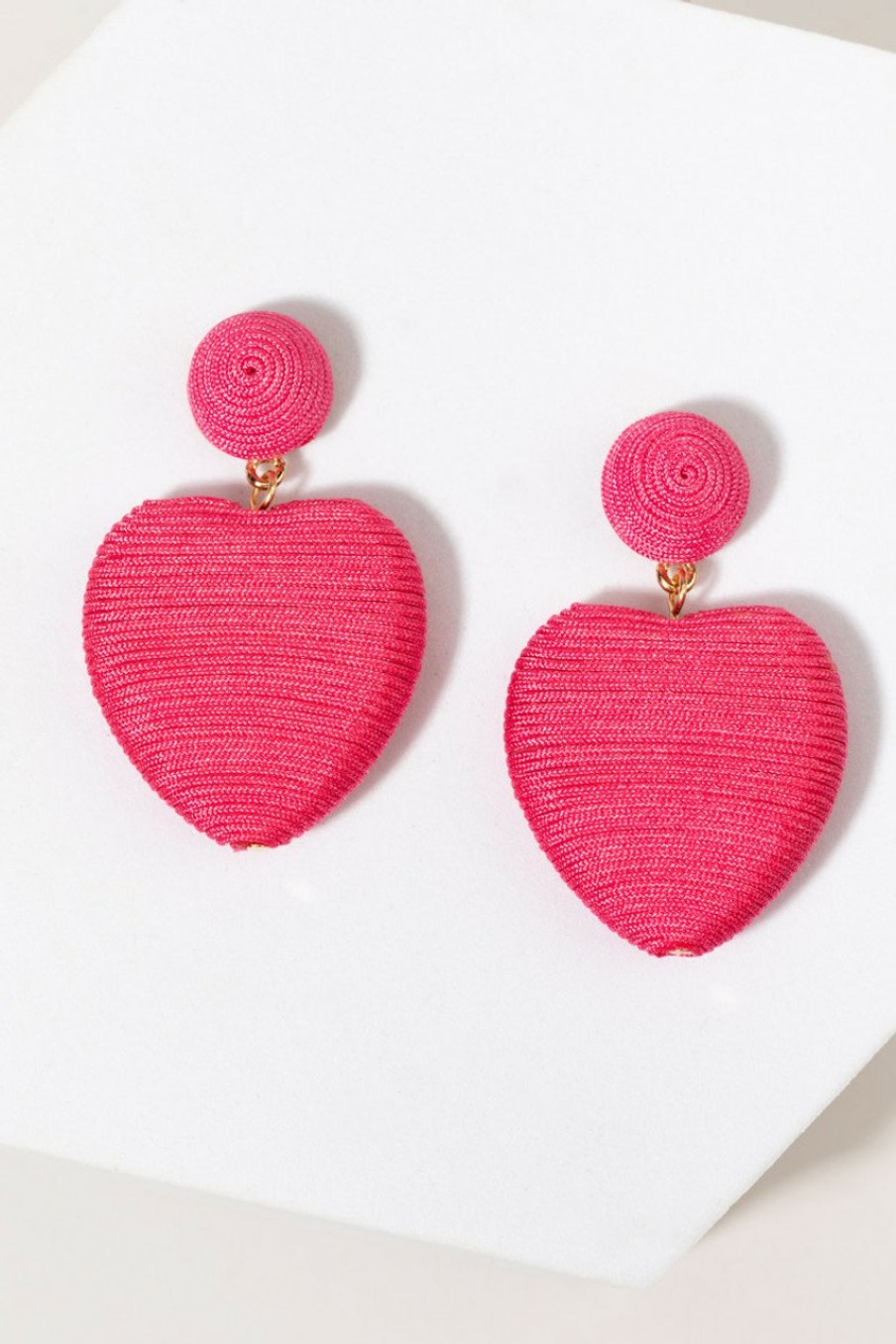 Francesca's Aleta Heart Drop Earrings Pink Earrings