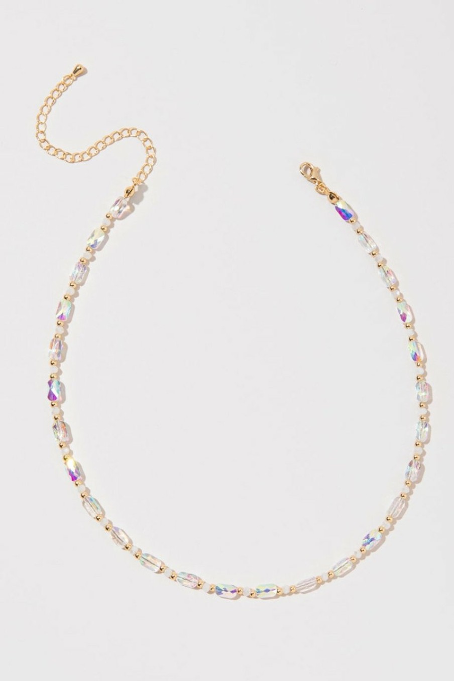 Francesca's Evelyn Sparkle Choker Necklace Iridescent Necklaces