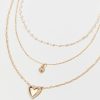 Francesca's Cristina Layered Pearl And Pendant Necklace Gold Necklaces