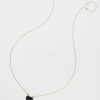 Francesca's Lena Gold Stone Pendant Necklace Black Necklaces