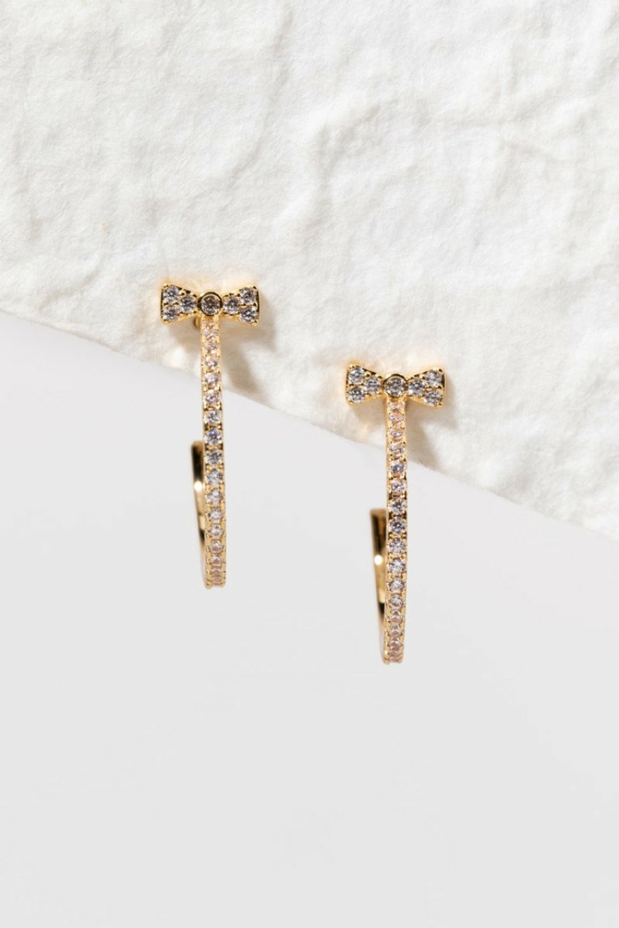 Francesca's Avonlea Bow Hoop Earrings Crystal Earrings