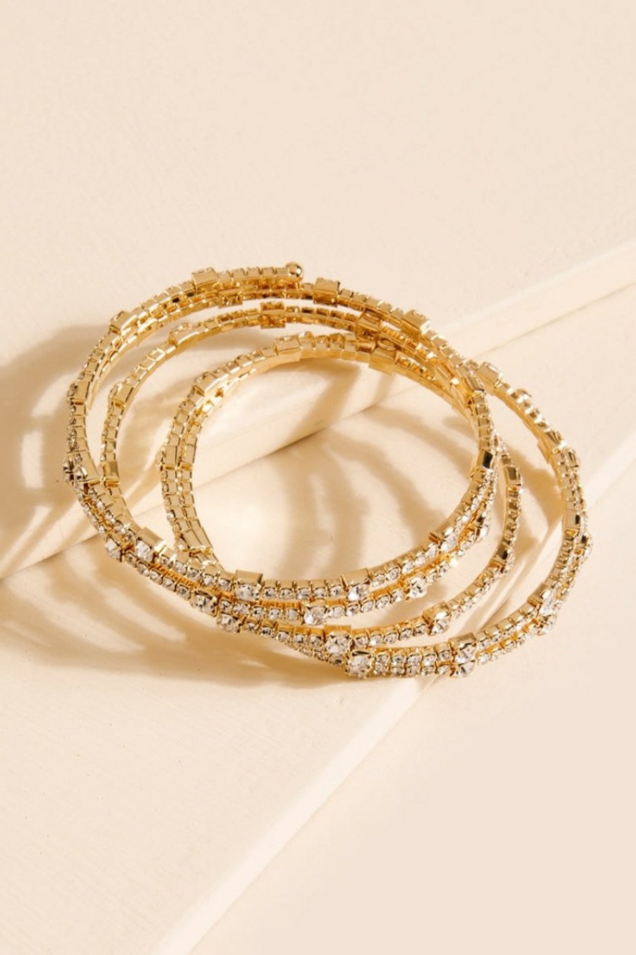 Francesca's Montana Four Row Bangle Gold Bracelets