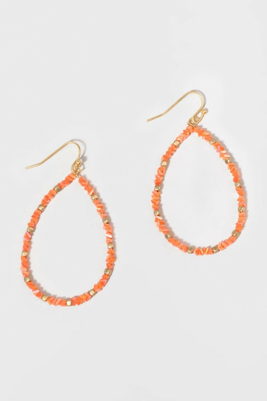 Francesca's Marianna Glass Chip Drop Earrings Coral Earrings