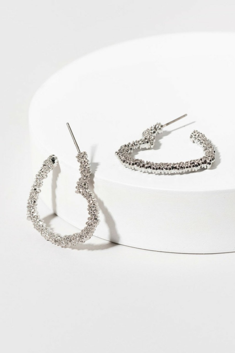 Francesca's Savannah Heart Hoop Earrings Silver Earrings