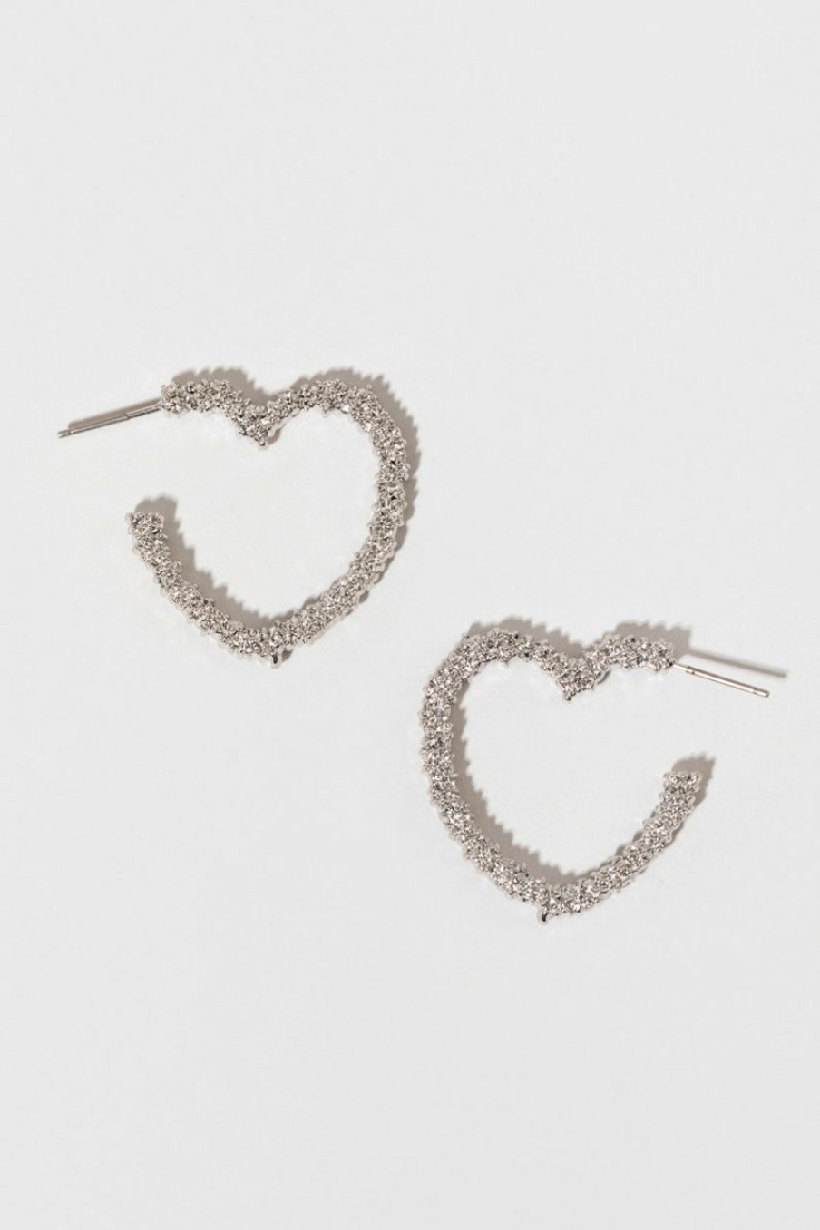 Francesca's Savannah Heart Hoop Earrings Silver Earrings