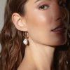 Francesca's Luxe 14K Gold Plated Fw Oblong Drop Earrings Pearl Earrings