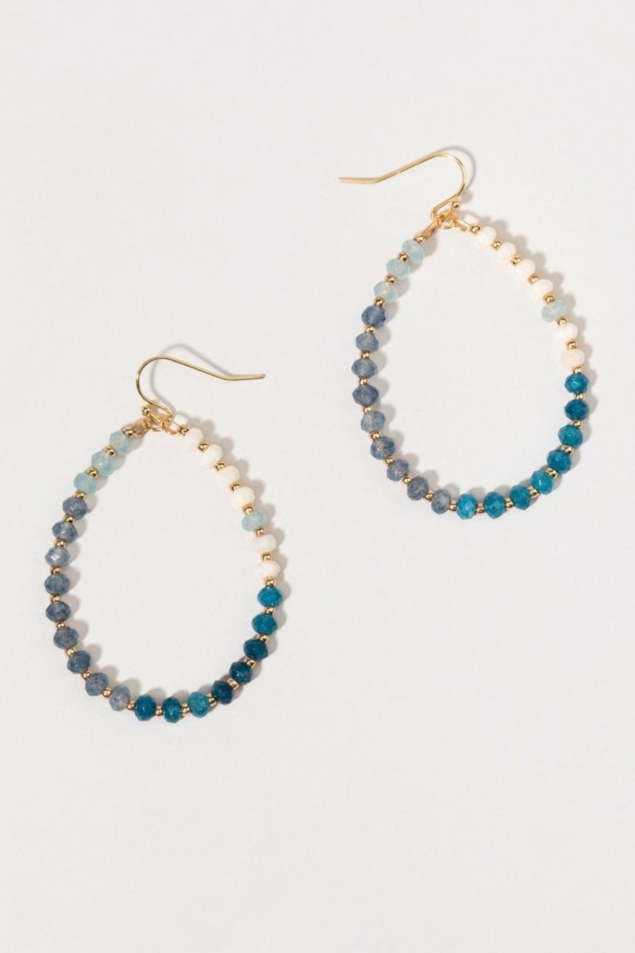 Francesca's Patrica Semi Bead Ombre Drop Earrings Blue Earrings