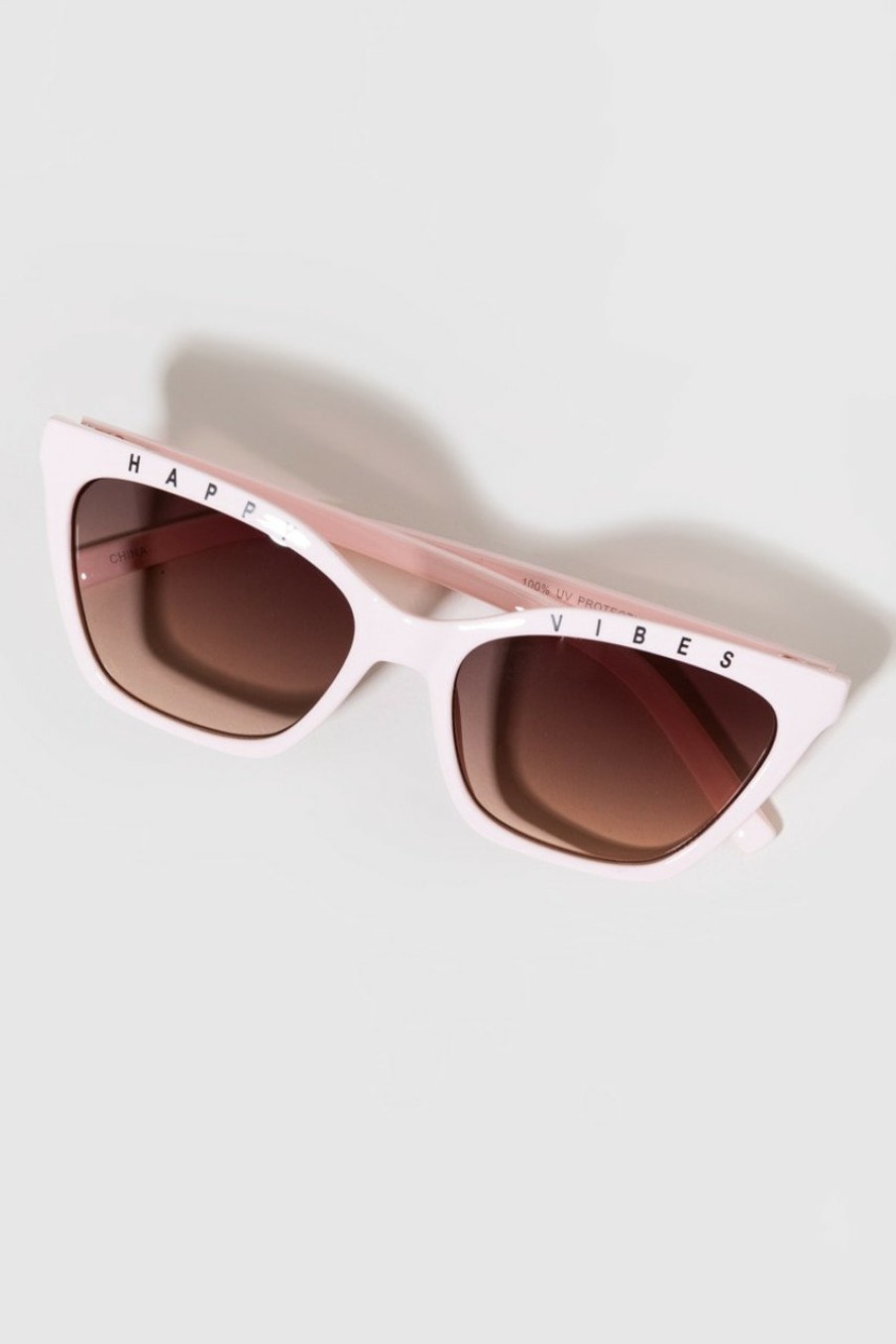 Francesca's Happy Vibes Cat Eye Sunglasses Blush Sunglasses