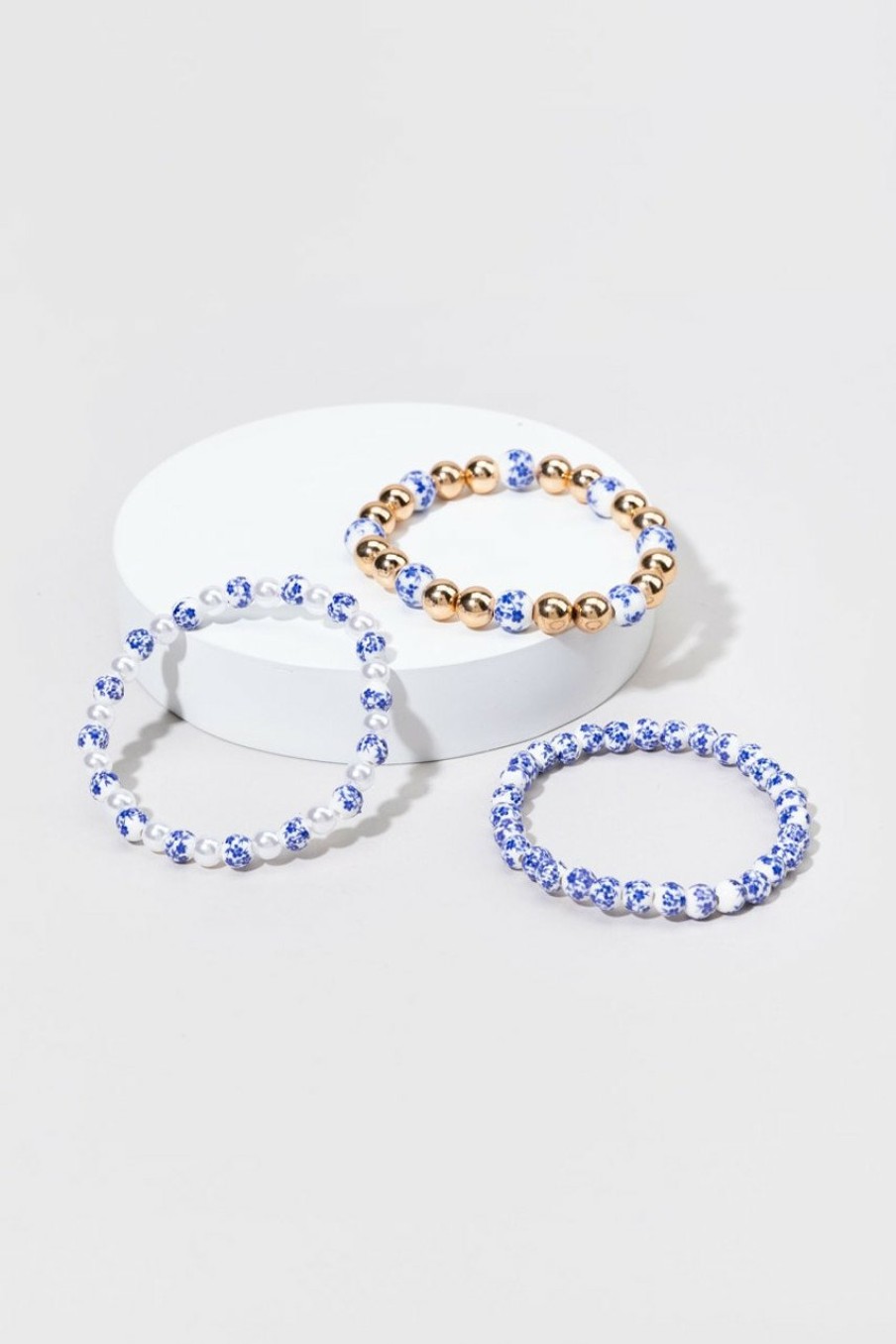 Francesca's Audrey Beaded Bracelet Set Blue Bracelets